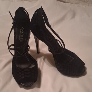 Charles By Charles David Black Strappy Heels